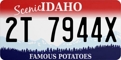 ID license plate 2T7944X