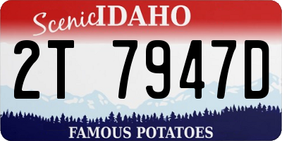 ID license plate 2T7947D