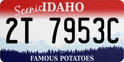 ID license plate 2T7953C