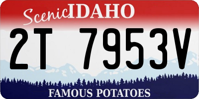 ID license plate 2T7953V