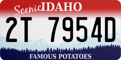 ID license plate 2T7954D