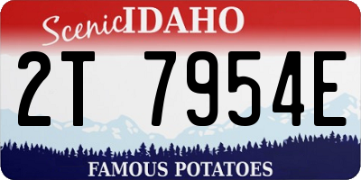 ID license plate 2T7954E
