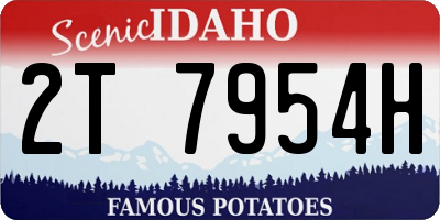 ID license plate 2T7954H