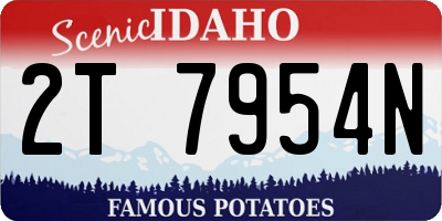 ID license plate 2T7954N