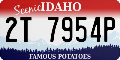 ID license plate 2T7954P