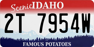 ID license plate 2T7954W