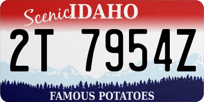 ID license plate 2T7954Z