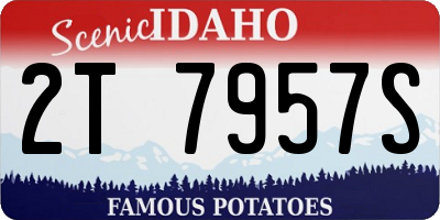ID license plate 2T7957S
