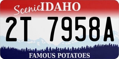ID license plate 2T7958A