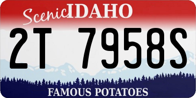 ID license plate 2T7958S