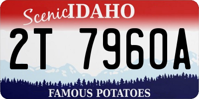 ID license plate 2T7960A