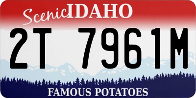 ID license plate 2T7961M