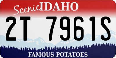 ID license plate 2T7961S