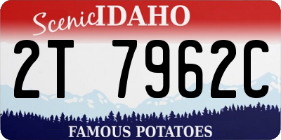 ID license plate 2T7962C