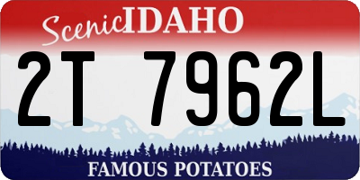 ID license plate 2T7962L