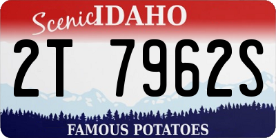 ID license plate 2T7962S