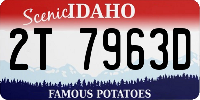ID license plate 2T7963D