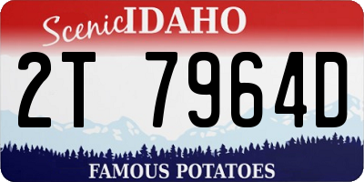 ID license plate 2T7964D