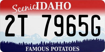 ID license plate 2T7965G