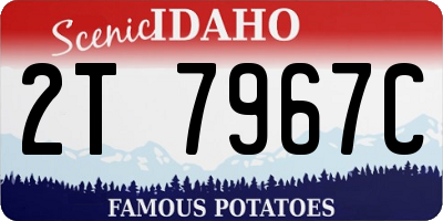 ID license plate 2T7967C