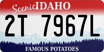 ID license plate 2T7967L