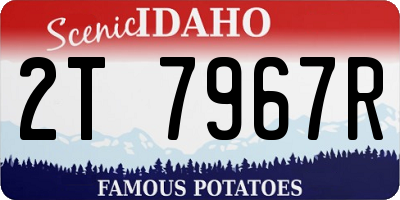 ID license plate 2T7967R