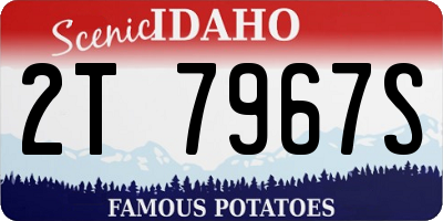 ID license plate 2T7967S