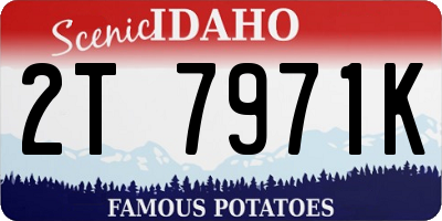 ID license plate 2T7971K