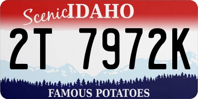 ID license plate 2T7972K