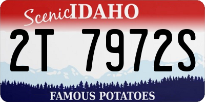 ID license plate 2T7972S