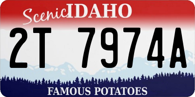 ID license plate 2T7974A