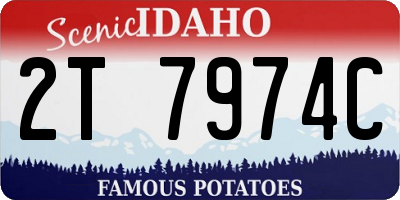 ID license plate 2T7974C
