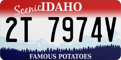 ID license plate 2T7974V