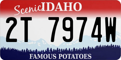ID license plate 2T7974W