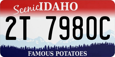 ID license plate 2T7980C