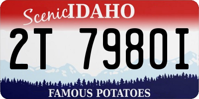 ID license plate 2T7980I