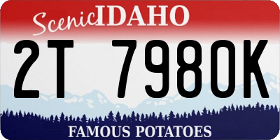 ID license plate 2T7980K