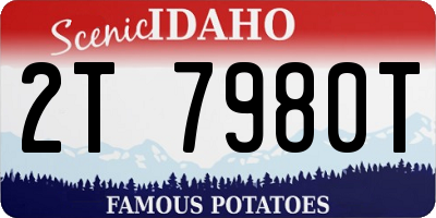 ID license plate 2T7980T