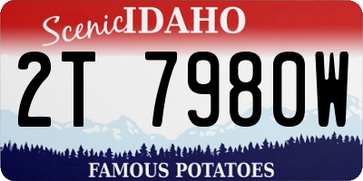 ID license plate 2T7980W