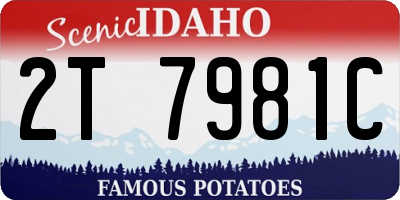 ID license plate 2T7981C