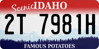 ID license plate 2T7981H