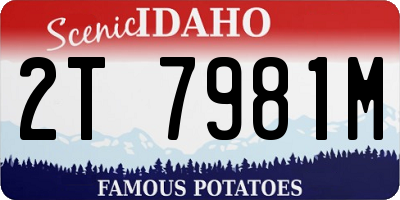 ID license plate 2T7981M