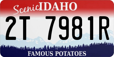 ID license plate 2T7981R