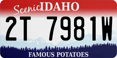 ID license plate 2T7981W