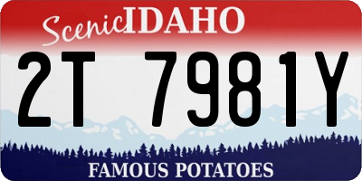 ID license plate 2T7981Y