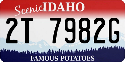 ID license plate 2T7982G