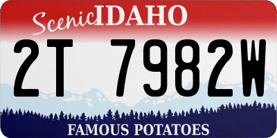 ID license plate 2T7982W