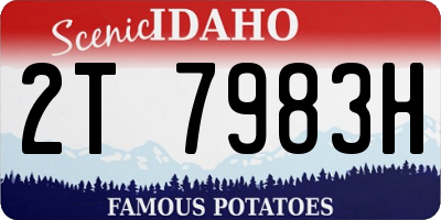 ID license plate 2T7983H