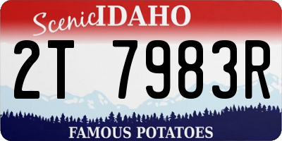 ID license plate 2T7983R