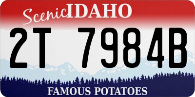 ID license plate 2T7984B